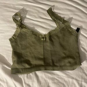 Kaki laced top (urban outfitters)